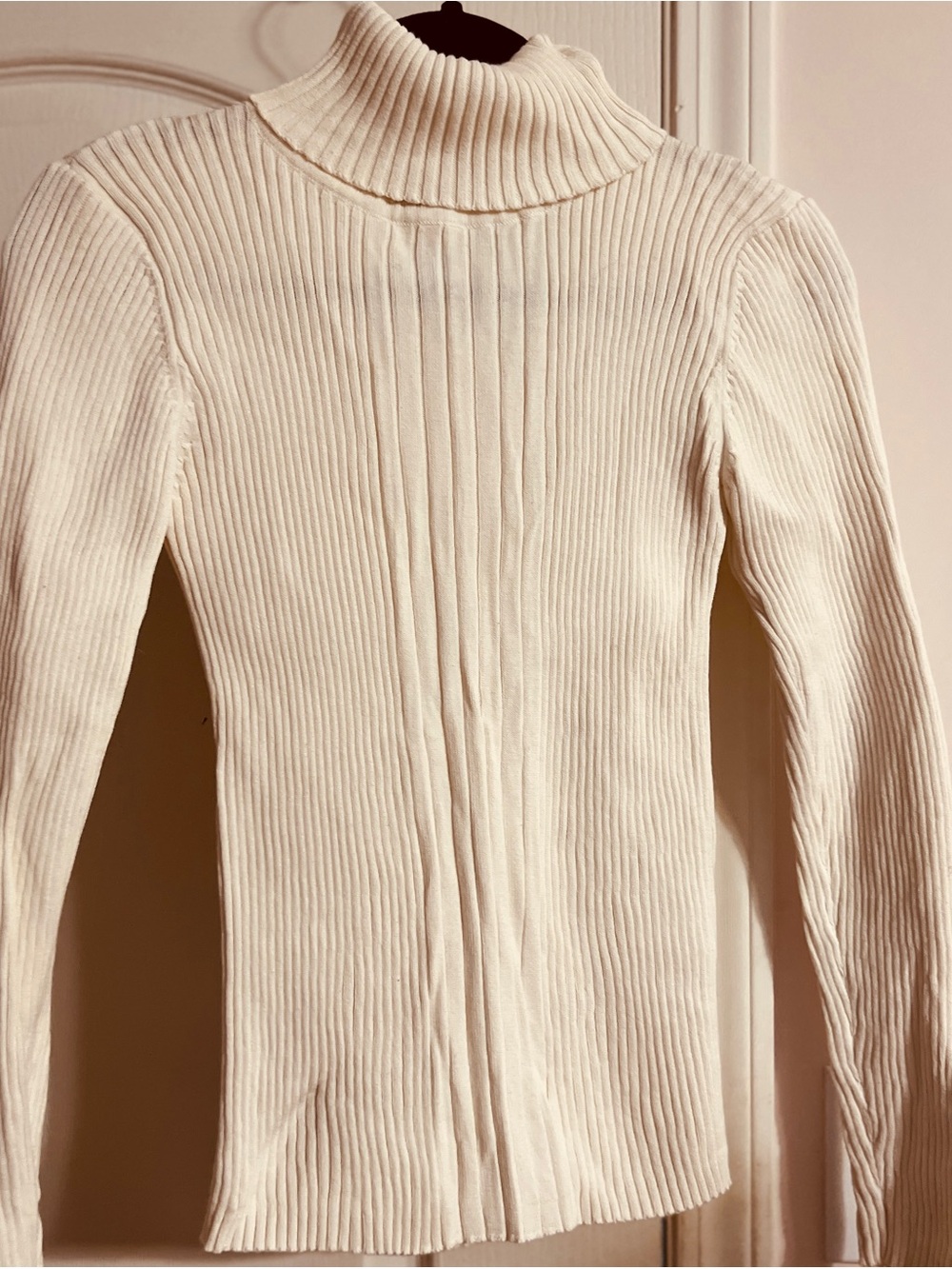 Madewell Ivory Ribbed Turtleneck Sweater